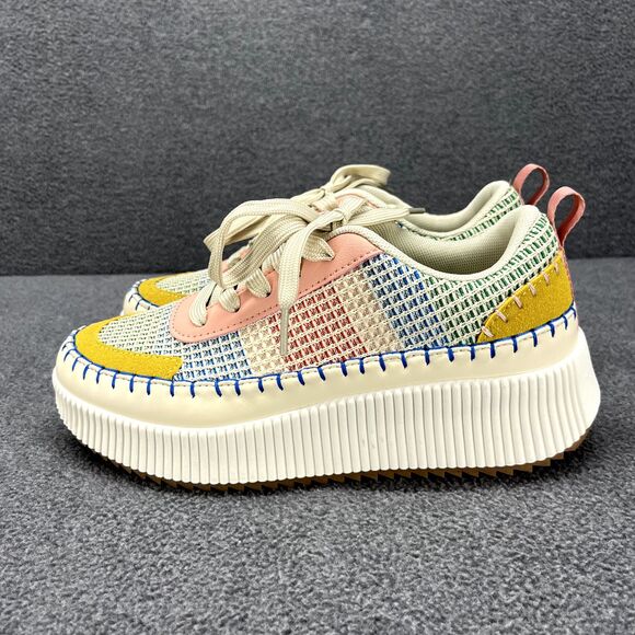 Nicole‎ Miller Shoes Womens 6.5 Beige Brita Mixed Woven sneaker - Picture 4 of 14